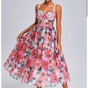 Bella Barnett Sareza Floral Midi Dress size small